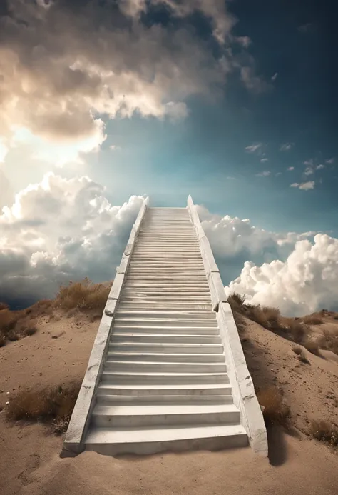 a white staircase leading to a bright sky with clouds, stairway to heaven, Leading to the sky, she is arriving heaven, heaven in the top, heaven background, heaven!!!!!!!!, she is approaching heaven, heavens gate, stairs from hell to heaven, in sky, descen...