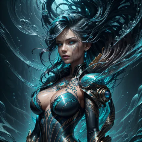 modelshoot style, (extremely detailed CG unity 8k wallpaper), Chaotic storm of intricate liquid smoke in the head, stylized beauty full - length abstract portrait, wet-skin, by petros afshar, ross tran, tom whalen, peter mohrbacher, artgerm, shattered glas...