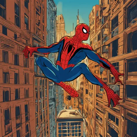 spiderman in a blue suit in a film directed by wes anderson