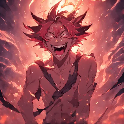 a handsome demon laughing