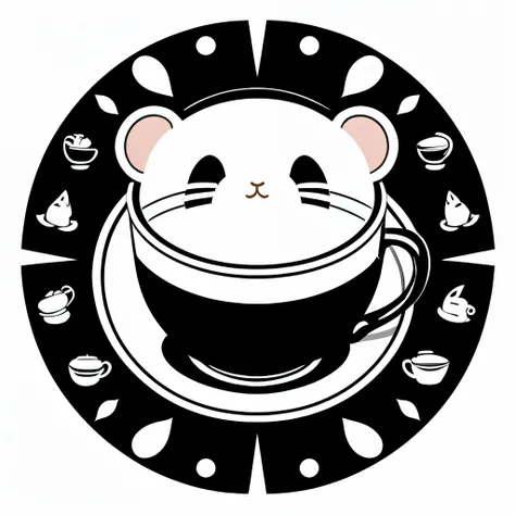 mouse cafe, logo, vector, line art, design, inspiration, straight, symmetry