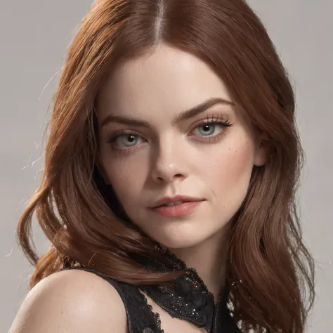 emma stone (obra-prima), (melhor qualidade: 1.0), (ultra high-resolution: 1.0), illustration detailed, 8k, 1girl, menina vestida com camiseta do Batman, rosto detalhado, rosto perfeito, olhos detalhados, olhos verdes, brilho dos olhos, cabelo detalhado, ca...