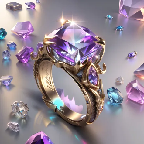 Masterpiece, Best quality, (Extremely fine CG unity 8k wallpaper), (Best quality), (Best Illustration), (Best shadow), Beautiful ring, crystal，Ultra detailed