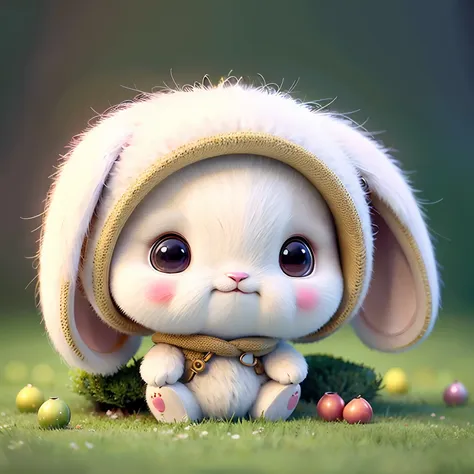 cute chibi bunny, white background, rabbit, chibi, cute, avatar bunny