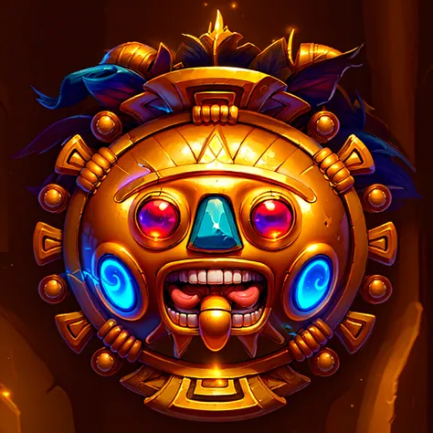 mayan，Golden，Resplendent，gameicon，highest masterpiece，high qulity。