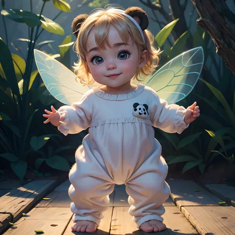 (masterpiece), (best quality), (ultra-detailed), (full body:1.2), Super cute, Baby, Pixar, Baby panda in pajamas, Big bright eyes, Fluffy, Smile, Delicate and fine, Fairy tales, Incredibly high detailed, Pixar style, Bright color palette, Natural light, Si...