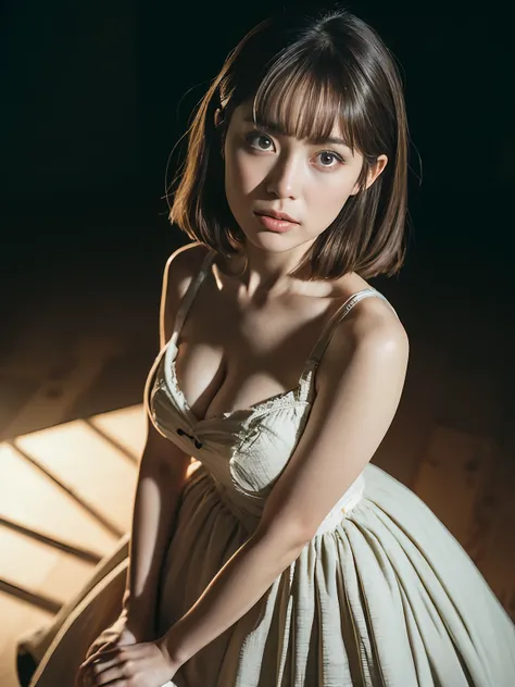 japanaese girl，Old European-style castle，standing on your feet，(Lolita costume,Large breasts， Horizontal viewing angle)), (full bodyesbian:1.5), fission, Brandon Flake, (8K, ........primitive, professional, best qualtiy, tmasterpiece: 1,2), (hentail realis...