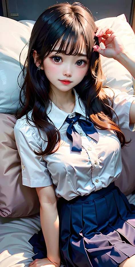 ulzzang -6500-v1.1, (Raw foto:1.2), (Photorealsitic), a beautiful detailed girl, extremely detailed eye and face, Beautiful detailed eyes, huge filesize,  hight resolution, ighly detailed, of the highest quality, [​masterpiece:1.6], [JK school uniform], il...