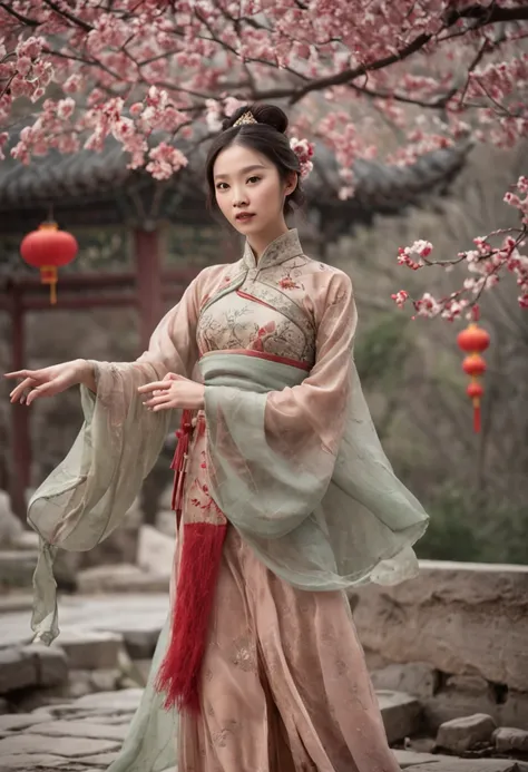 （wide angles，Ultra HD details，Masterpiece, hyper HD, Super detail, High details, Best quality, A high resolution, A high resolution, Award-Awarded, Award-Awarded, Anatomically correct, 8K，），（Chinese Song dynasty beauties dance in pants），（anatomy correct，Th...