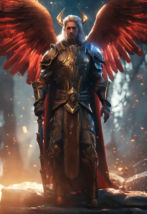 Alphad image of male angel, epic fantasy digital art, Unreal Engine fantasy art, guildwar artwork