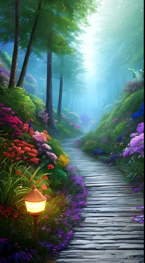 masterpiece, best quality, high quality,extremely detailed CG unity 8k wallpaper, An enchanting and dreamy scene of a fantasy forest, with towering trees, glowing mushrooms, and hidden fairy glens, creating a sense of mystique and enchantment, artstation, ...