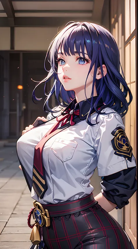 （enrich the picture，masterpiece level quality）beautiful 8k cg artwork，goddess-like posture，wear a high school uniform