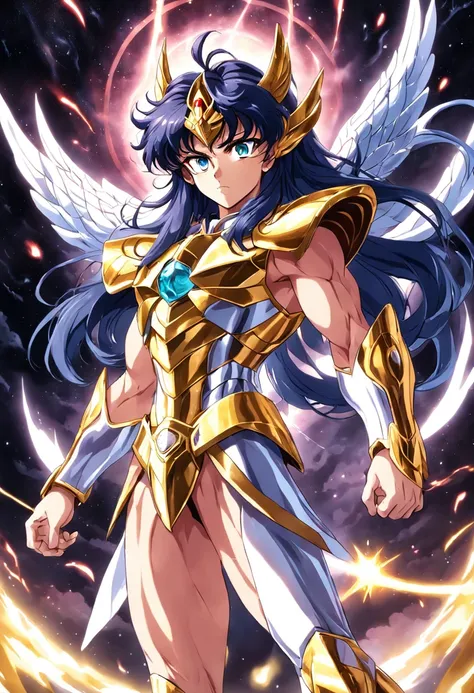 Saint Seiyas cosmic war that he sacrificed to protect Athena，The light shines，Stirring。