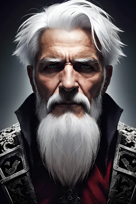 (papel de parede 8k extremamente detalhado), An average photo of an old man with necromancer white hair, intrincado, alto detalhe, Dramatic