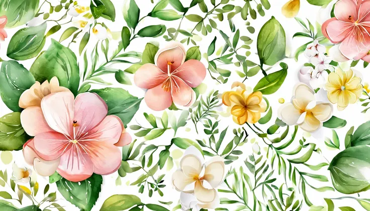 Draw a white flower，Green leaves and rings, background natural flower, made of flowers and leaves, paper quilling, background-image, Flower background, flowers in the background, Flower frame, Jasmine themed banner, iPhone background, botanical background,...