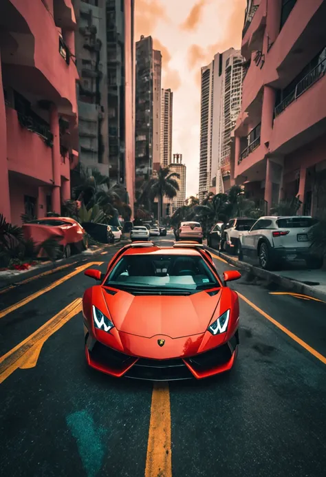 Lamborghini Coutach road into Miami