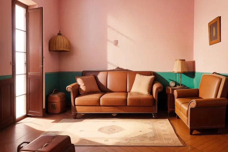 Date: 1928
Location: Istanbul, Turkey
Description: A vintage leather suitcase rests against a pastel wall in a charming Ottoman-style guesthouse, evoking a sense of adventure and nostalgia.