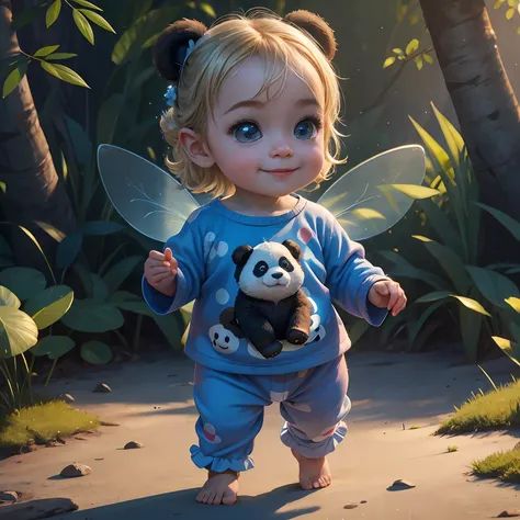 (masterpiece), (best quality), (ultra-detailed), (full body:1.2), Super cute, Baby, Pixar, Baby panda in pajamas, Big bright eyes, Fluffy, Smile, Delicate and fine, Fairy tales, Incredibly high detailed, Pixar style, Bright color palette, Natural light, Si...