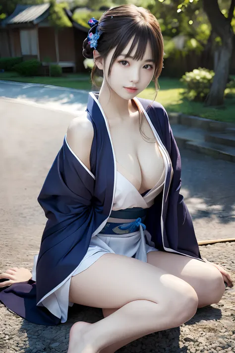 top-quality、​masterpiece、超A high resolution、(Photorealsitic:1.4)、1girl in、Kimono、enticing、looking in camera、