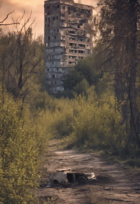 Portrait of Chernobyl Disaster in Ukraine, clear image, accurate, releasing a large amount of radioactive material into the environment, 8k