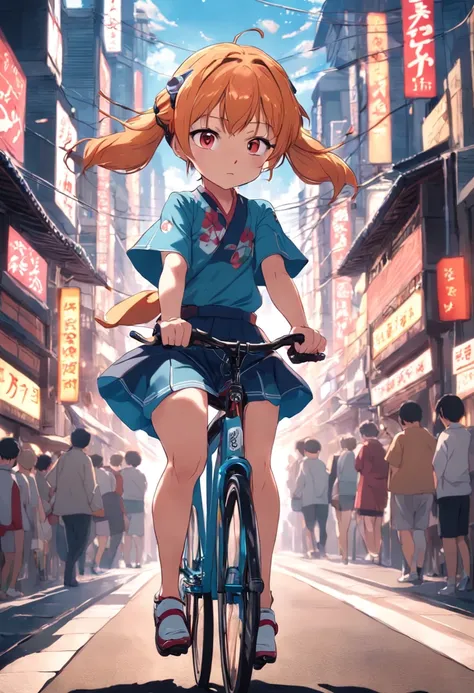 Japanese anime，Jingle cat，Cycling