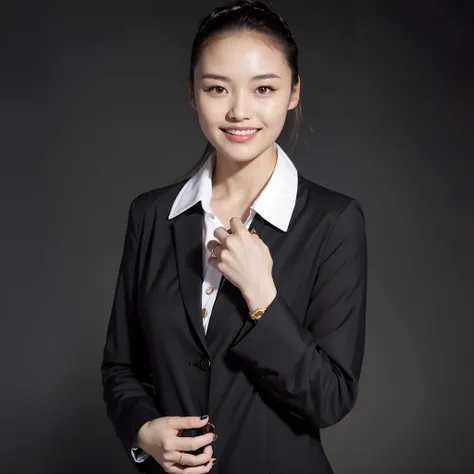 Young Asian woman in low-cut outfit