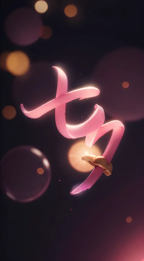 the night，In pink，Fireworks all over the sky，Heart-shaped bubbles，Cartoony，Glowing fireflies around，Cute and cute，Glow effects，Dingdall effect，depth of fields，high light，Real light，Ray traching，oc rendered，Hyper-realistic，best qualtiy，8K，Works of masters，s...