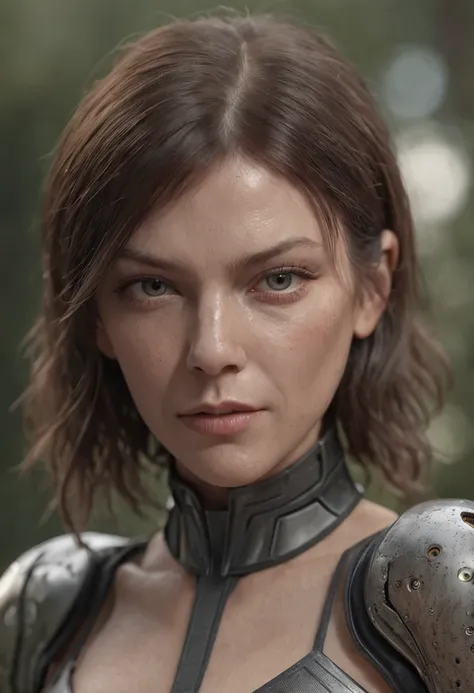 Ultra-realistic ITA1, Perfect face proportions, Cyborg Milla Jovovich, mech body, cyborg body, Cyberpunk, Mecha body, Cyber mech fuselage, Muscular body design, insanely beautiful, beautiful detailed intricate insanely detailed octane render trending on ar...