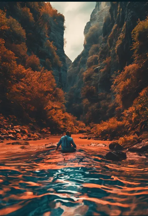 Walk to the bottom of the water，Sit and watch the clouds rise