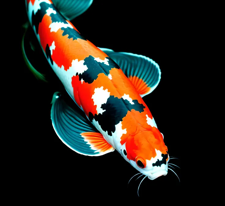 The color of the koi is changed to black