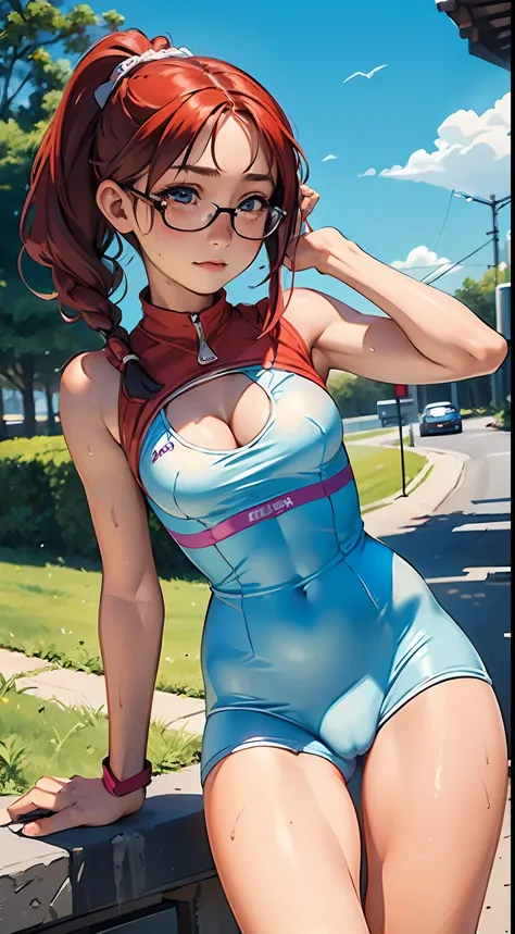 (crying),glasses,(colorful cycling uniform:1.4),(covered erectile :1.3),(Muscular:1.5),(cleavage cutout:1.3), (show off Cameltoe:1.3),(Cameltoe:1.4),(wet uniform:1.2),( through clothes),(top-quality:1.5)、(masuter piece:1.5)、(hight resolution:1.5)、(Raw phot...