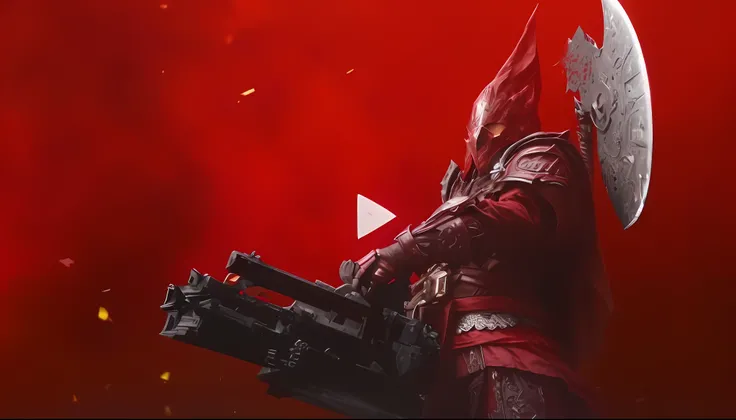 A man dressed in red holds a knife and a knife, shadowbringers cinematic, blood red armor, Horne, fantasy movie still, YouTube video screenshots, stunning vfx, square enix cinematic art, highly detailed vfx, japanese vfx, Epic VFX shots, lineage 2 revoluti...