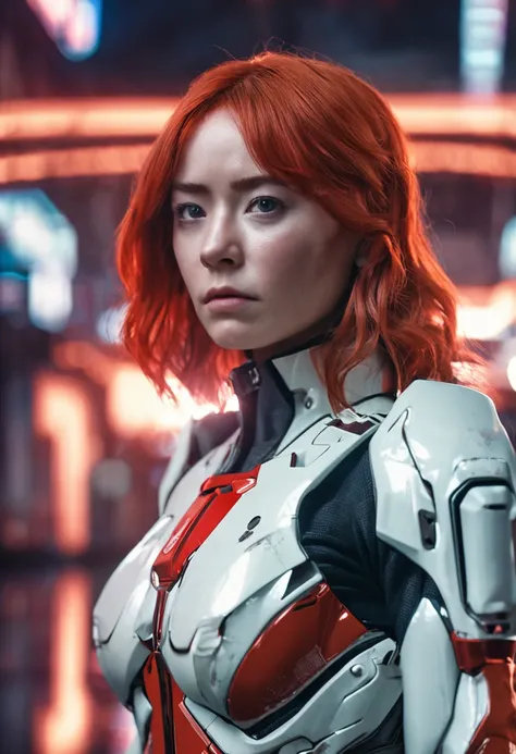 ((Best quality)), ((masterpiece)), (detailed:1.4), cute , lean body, 25 year old, Asuka Langley , red hair, side parting, floppy hair, beautiful, science fiction, space uniform, futuristic, photography, movie scene, horror movie scene,scifi movie,HDR ,NVID...