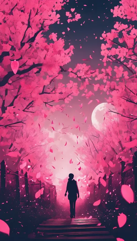 The parameters are original,4K,petals,lantern,Night,Sky background,Pink,Ink pen, Tanabata， Negative prompts: Human, Bad picture - hot - 75V, EasyNegative,