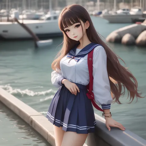 Beautiful girl in sailor suit