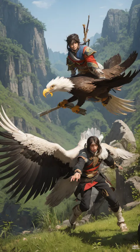 The ancient character Li Bai is hunted by a mutated eagle