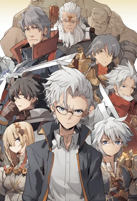 Anime characters with short silver-gray hair and blonde eyes standing in front of the adventurers guild, Best anime 4k konachan wallpaper, Tall anime guy, Silver-gray hair, Anime art wallpaper 4k, Anime art wallpaper 4 K, Key anime art, 4K manga wallpaper ...