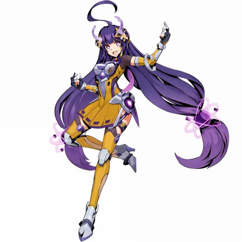 anime character with long purple hair and purple dress, official character art, knights of zodiac girl, portrait knights of zodiac girl, symphogear, katana zero video game character, ayaka genshin impact, vanillaware artwork, hq artwork, natalie from epic ...