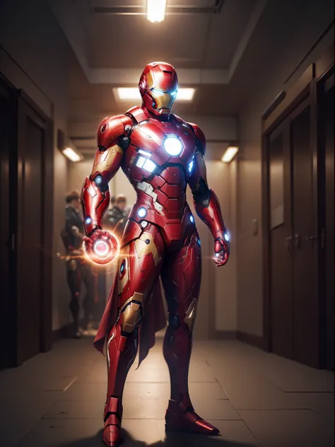 Change this man outfit into iron man suit