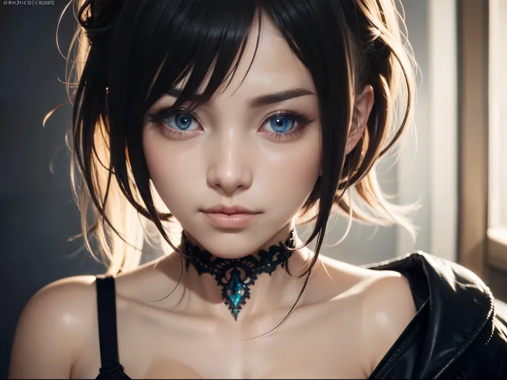 , smooth soft skin, Fantastic Big Eyes, beautiful intricate colored hair, Symmetrical, anime wide eyes, Beautiful eyes, Soft lighting, Detailed face, By Makoto Shinkai, , Phlegm sputum, phlegm, rossdraws, concept-art, Digital painting, looking at the camer...