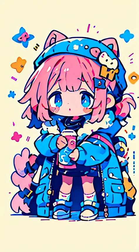 layla /(mobile legend/), one girl、、cute little、parka、poneytail、blue eyess、​masterpiece、top-quality、(top image quality), ((4k)), ...