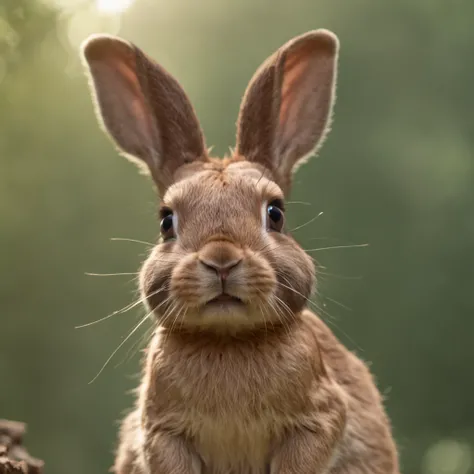 tmasterpiece，best qualityer，cinematic Film still from，1 rabbit，Close-up，natta，Rabbit looking up at the stars in the forest，Turn your back to the stars，Starry sky，spark of light