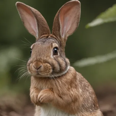 tmasterpiece，best qualityer，cinematic Film still from，1 rabbit，Close-up，natta，Rabbit looking up at the stars in the forest，Turn your back to the stars，Starry sky，spark of light