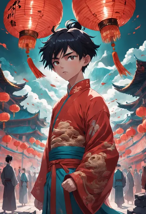 Surreal Chinese style boy avatar