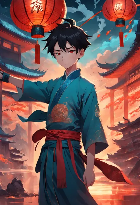 Surreal Chinese style boy avatar