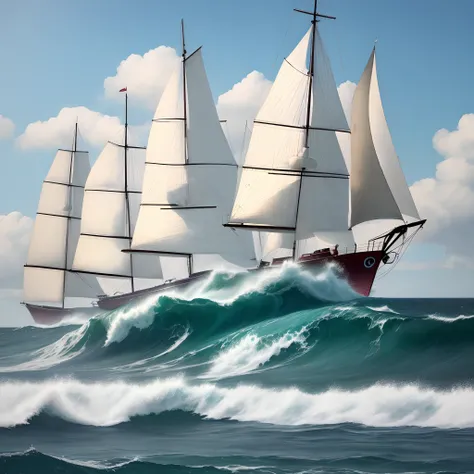 Long winds and breaking waves will sometimes hang directly on the clouds and sails to the sea