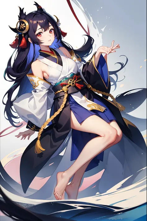 female Onmyoji, casting pose, petite, cute aura, student body shape, loose outfit