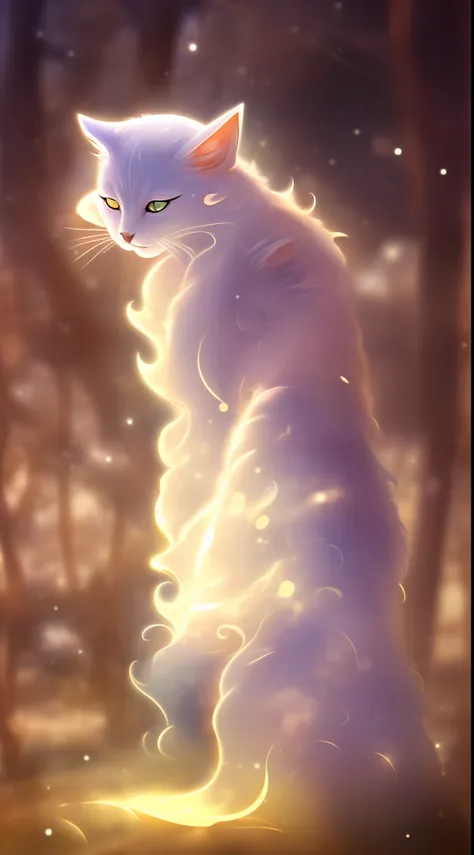 a mysterious cat, galaxy, lightning pupil, sitting