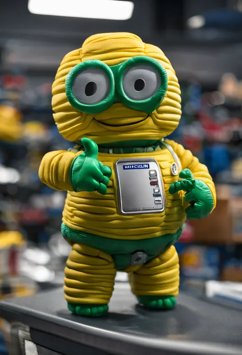 boneco da michelin de corpo inteiro, musculoso, em boa forma