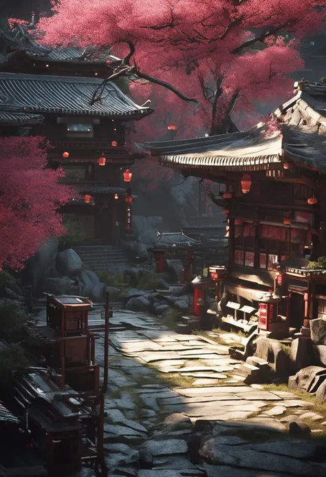 Realistic cinematic photos of old Japan，Fantastic cityscape, Ultra HD, Realistic, Vivid colors, Highly detailed, UHD Drawings, Perfect composition, beautiful detailed intricate insanely detailed octane render trending on artstation, 8K, photorrealistic con...